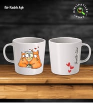 KirliPatiler Taş Kupa Fincan Üzeri Sevgili Kedi Baskılı (Model 1)