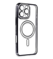 Pilelistore   iPhone 16 Pro Max Kılıf Joke Simli Magneticsafe Kılıf - Gri