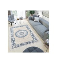 Rovigo Home Dijital Baskı Yıkanabilir Kaymaz Taban Salon Halısı RVG0519 (Mavi)
