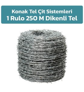 KONAK TEL ÇİT SİSTEMLERİ 1.6 MM ÇİFT SARIM 250 METRE DİKENLİ TEL