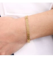 14 Ayar Altın Bismark Bileklik  5 mm (Çok Renkli)