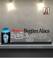 Kişiye Özel Uzay Karikatürlü Kolay Yetişmiyor Ahşap Biblo Bayan-3