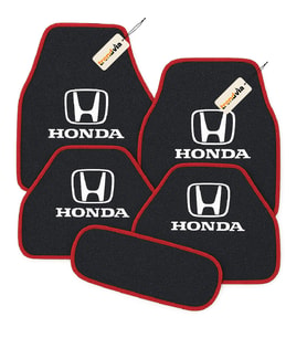 Honda Logolu 5’li Oto Halı Paspas Seti – Kaymaz, Suya Dayanıklı, Aracınıza Özel Premium Görünüm (Antrasit - Kırmızı)