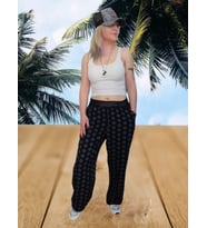 Pamuklu Beli Lastikli Cepli Standart Beden Siyah Pantolon