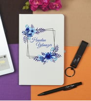 Öğretmene Hediye Kişiye Özel Hazırlanmış Beyaz Defter Kalem ve Anahtarlık Seti