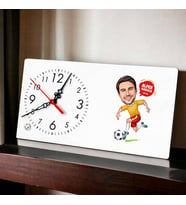 Futbolcu Karikatürlü Şık Masa Saati