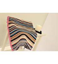 Ender Home 70x140 Rengarenk İplik Boya Bordürlü Bukle Banyo Havlusu Pembe