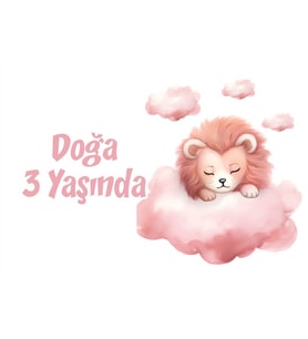 Pembe Sevimli Doğum Günü Afişi -2 35X50 cm
