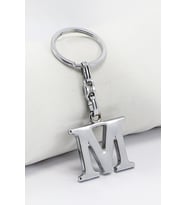 Gümüş Renkli Metal M Harfi Anahtarlık / Harfli Çanta Süsü (Standart)