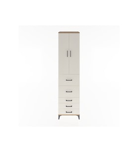 Hyperion Dolap 3 Raflı 5 Çekmeceli 2 Kapaklı 60x44x243 Çam-Aytaşı