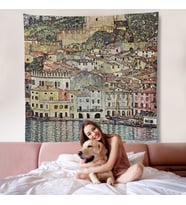 Gustav Klimt Garda Denizi Duvar Örtüsü - Malcesine am Gardasee-8344