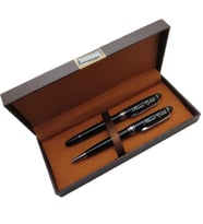 Signator® M566 Parlak Siyah Krom Kalem Seti  Roller + Tükenmez Kalem  İsme Özel Kalem  Hediyelik Kalem (Karışık)