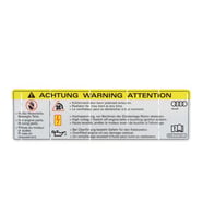 VW 8K0010520A Motor Uyarı Etiketi yapıştırma sticker