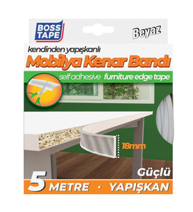 Mobilya Kenar Bandı Kendinden Yapışkanlı 18 mm 5 Metre Beyaz