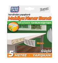 Mobilya Kenar Bandı Kendinden Yapışkanlı 18 mm 5 Metre Beyaz