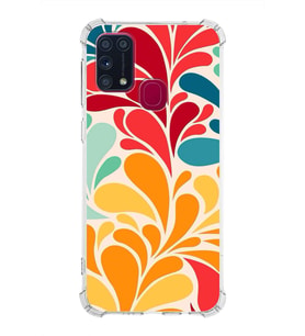 PrintiFy Samsung Galaxy M31 Uyumlu Retro Color 5 Baskılı Şeffaf Köşe Korumalı Antişok Kılıf
