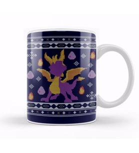Spyro The Dragon Christmas Knit Kupa Bardak Porselen