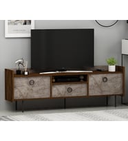 T0015 Lidya Kapaklı, Açık Raflı Tv Sehpası, Tv Ünitesi, Ev-Ofis (Ceviz)