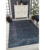 Dijital Kaymaz Yıkanabilir Mavi Modern Salon Halısı Mutfak Halısı Koridor Halısı Yolluk HLN1988