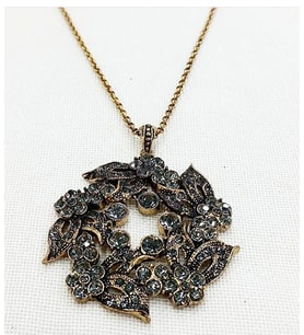 Aşina Gümüş - Papatya Elmas Montur Kolye Swarovski Taşlı Sevgiliye Hediye