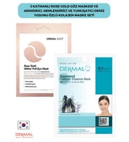 Dermal 3 Katmanlı Rose Göz Maskesi ve Nemlendirici Yumuşatıcı Deniz Yosunu Özlü Kolajen Maske