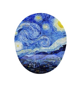 Van Gogh Yıldızlı Gece Desenli Bilek DestekliKaymaz Buruşmaz Kırılmaz Mouse Pad