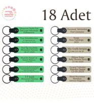 F Yeşili & S Kahve, Fen Bilimleri Öğretmeninden Karne Sürprizi, 18’li Set, Mesajlı Deri Anahtarlık