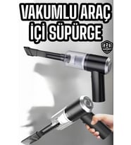 Filtreli Şarjlı Araç İçi Süpürge Yıkanabilir Hazneli Tasarım