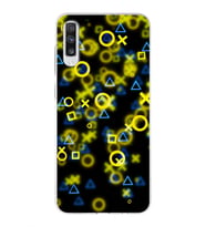 Samsung Galaxy A70s  Uyumlu Kapak Semboller Tasarımlı Şeffaf Silikon Kılıf