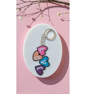 Miyuki Boncuk El Yapımı Renkli Love Anahtarlık/Çanta Süsü