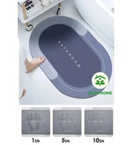 Şık Tasarımlı 40x60 cm Oval Su Emici Paspas, Kaymaz Taban, Diyatom