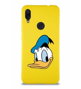 Xiaomi Redmi Note 7 Soft Premier Kapak Donald Duck-B Tasarımlı Silikon Kılıf - Sarı (Şeffaf)