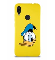 Xiaomi Redmi Note 7 Soft Premier Kapak Donald Duck-B Tasarımlı Silikon Kılıf - Sarı (Şeffaf)