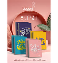 Tibbon Motto Midi Defter Spiralli 8'li Set Motto 7