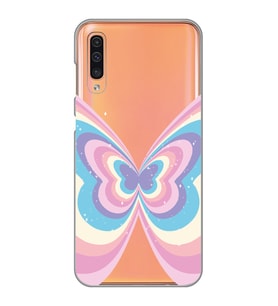 Samsung Galaxy A50 - A30S Uyumlu Renkli Kelebek Tasarımlı Şeffaf Telefon Kılıfı