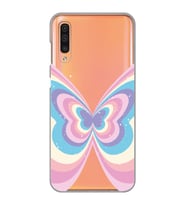 Samsung Galaxy A50 - A30S Uyumlu Renkli Kelebek Tasarımlı Şeffaf Telefon Kılıfı
