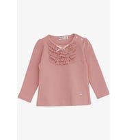 Breeze Kız Bebek Bluz Güpürlü Fiyonklu 6 Ay-2 Yaş, Gülkurusu
