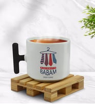 BK Gift Kişiye Özel Karizmatik Babam Tasarımlı Siyah T Kulplu Middle Kupa Bardak-1