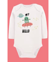 Organik Baskılı Pamuklu Unisex Bebek Body UZUNKOLE101
