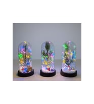 Kişiye Özel Yılbaşı Temalı Işıklı Dekoratif Cam Fanus - 19x9cm
