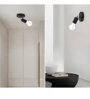 RİOLİGHT MODERN KROM MAFSAL HAREKETLİ BAŞLIK 1XE27 DUYLU SİYAH METAL SPOT DUVAR APLİK