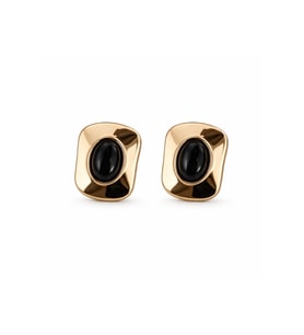 Gold Siyah Taşlı Küpe – Modern & Şık Kadın Küpe Minimal Premium Tasarım