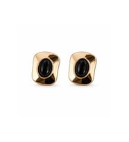 Gold Siyah Taşlı Küpe – Modern & Şık Kadın Küpe Minimal Premium Tasarım