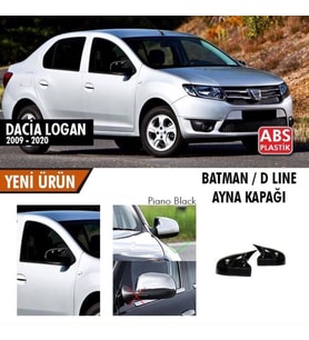Dacia Logan 2009-2020 Batman Yarasa Ayna Kapağı Piano Black Abs Plastik