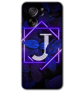 Xiaomi Mi 13T Pro Kılıf HD Desen Baskılı Arka Kapak - Dark Neon Yaprak J Harfi