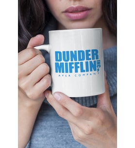 Dunder Mifflin Blue The Office Baskılı Kupa Bardak