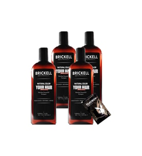 Brickell 237 ml 4 Adet Anti-White Beyaz Karşıtı Saç Sakal Bakım Şampuanı + Yanında Jel Hediye