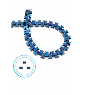 Hematit Doğal Taş Parlak Mavi 8x1mm Dizi [AA]