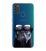 PrintiFy Samsung Galaxy M30S ile Uyumlu Köpek 3 Kamera Korumalı Şeffaf Kılıf
