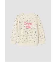 LCW Kids Ekru Baskılı Kız Çocuk Kalın Sweatshirt